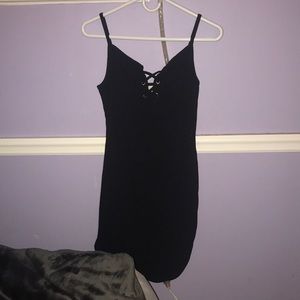 Black lace up body on dress